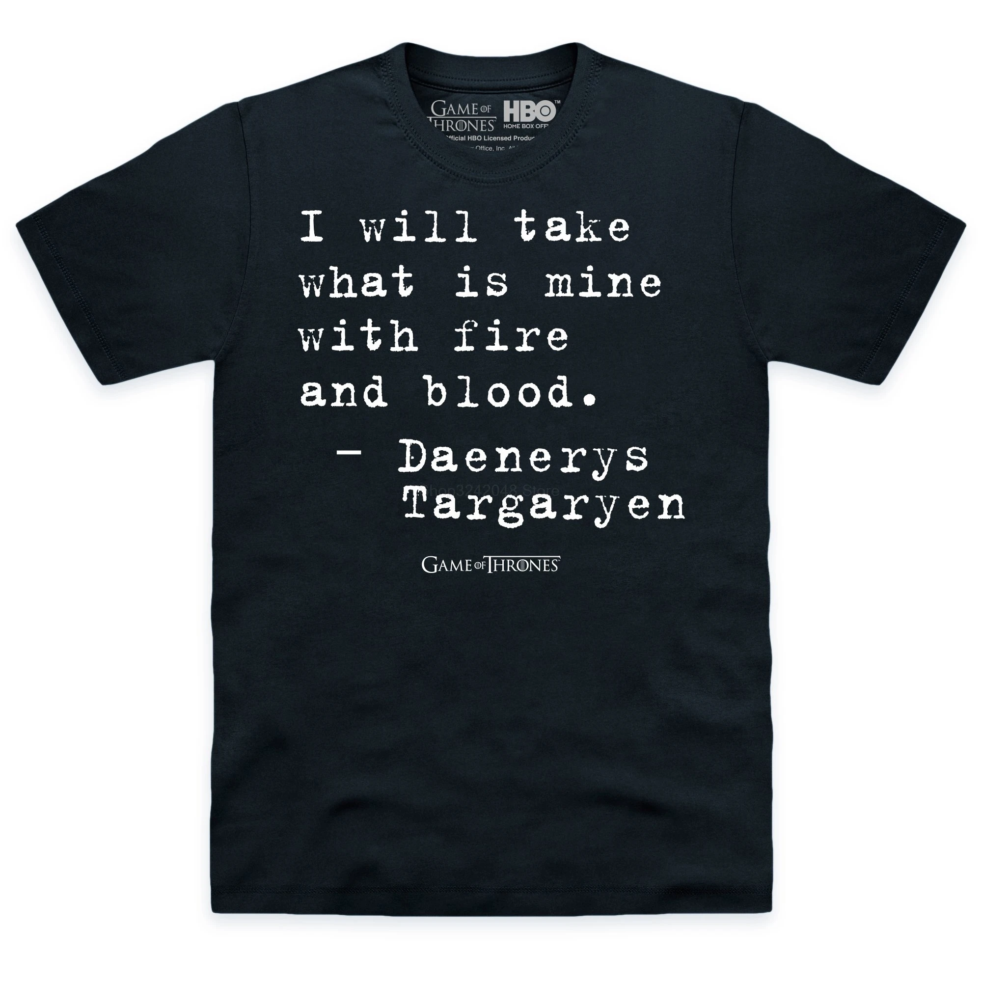 GILDAN Brand Game Of Thrones - Fire And Blood 2 Quote T-Shirt 2019 Summer Short Sleeve T-Shirt