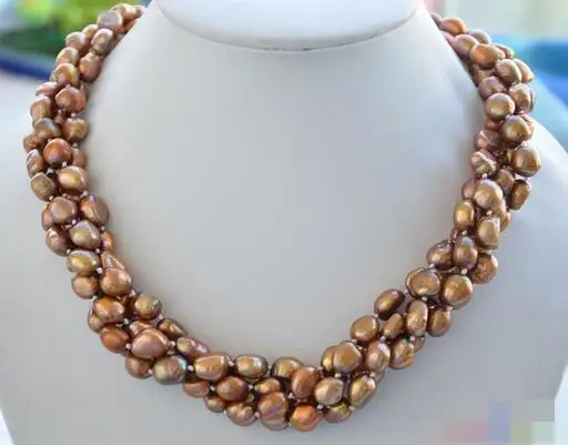 3726 4row coffee baroque freshwater pearl necklace magnet 
3726 4row coffee baroque freshwater pearl necklace magnet