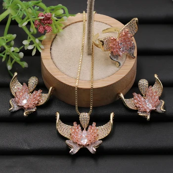 Lanyika Jewelry Set Super Graceful Butterfly Micro Paved Necklace with Earrings and Ring Anniversary Engagement Luxury Gifts
Lanyika Jewelry Set Super Graceful Butterfly Micro Paved Necklace with Earrings and Ring Anniversary Engagement Luxury Gifts