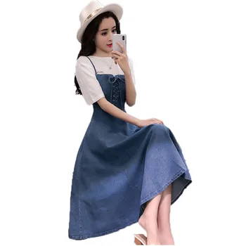 Denim Sling Dress Summer Female 2019 New Fashion Slim Slimming Strap Dress Mid Long Women Sleeveless Lacing Denim Dresses JIA261
Denim Sling Dress Summer Female 2019 New Fashion Slim Slimming Strap Dress Mid Long Women Sleeveless Lacing Denim Dresses JIA261