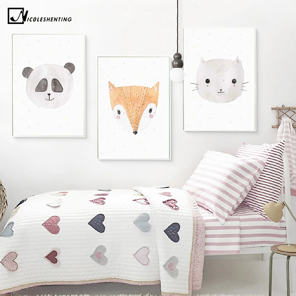 Watercolor Kawaii Animal Rabbit Cat Fox Poster Prints Wall Art Canvas Painting Nursery Picture Baby Room Decoration Home Decor
Watercolor Kawaii Animal Rabbit Cat Fox Poster Prints Wall Art Canvas Painting Nursery Picture Baby Room Decoration Home Decor