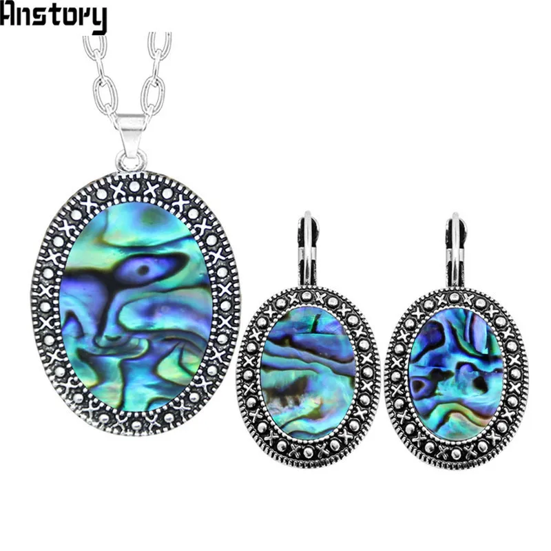 Oval Shell Bead Jewelry Set For Women Vintage Look Antique Silver Plated Necklace Earrings Fashion Jewelry TS411 
Oval Shell Bead Jewelry Set For Women Vintage Look Antique Silver Plated Necklace Earrings Fashion Jewelry TS411