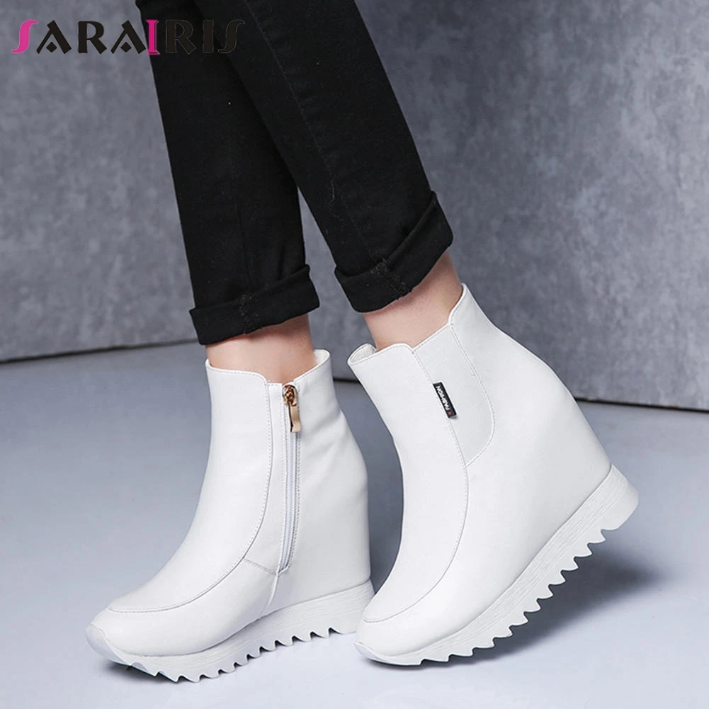 SARAIRIS High Quality Genuine Leather Ankle Booties Women Autumn Winter Addible Plush Height Increasing Shoes Woman 32-40 
SARAIRIS High Quality Genuine Leather Ankle Booties Women Autumn Winter Addible Plush Height Increasing Shoes Woman 32-40