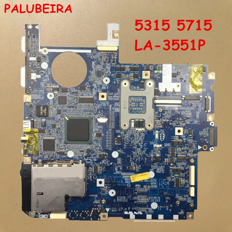PALUBEIRA laptop Motherboard for ACER 5315 5715 notebook mainboard ICL50 LA-3551P MB.AHE02.001 With Graphics Slot
PALUBEIRA laptop Motherboard for ACER 5315 5715 notebook mainboard ICL50 LA-3551P MB.AHE02.001 With Graphics Slot
