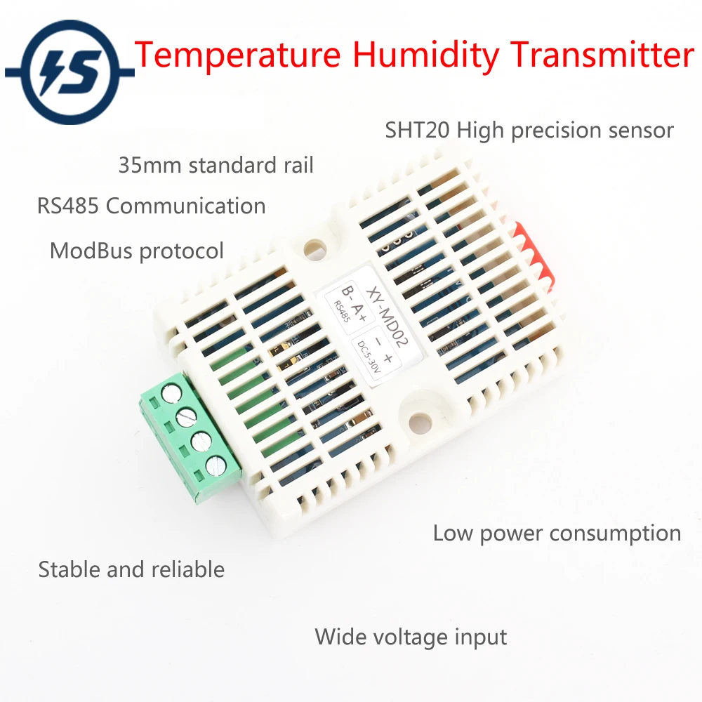 Temperature Humidity Transmitter RS485 SHT20 Sensor Modbus RTU Acquisition Module Transducer
Temperature Humidity Transmitter RS485 SHT20 Sensor Modbus RTU Acquisition Module Transducer