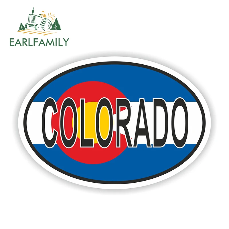 Фото EARLFAMILY 13 см x 8 овальные наклейки в стиле Колорадо с флагом США наклейка на бампер