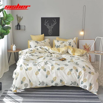 Sisher Pineapple Bedding set Cotton Duvet Cover sets with Pillowcase Single Double Queen King Size Quilt Covers Bedclothes kids
Sisher Pineapple Bedding set Cotton Duvet Cover sets with Pillowcase Single Double Queen King Size Quilt Covers Bedclothes kids