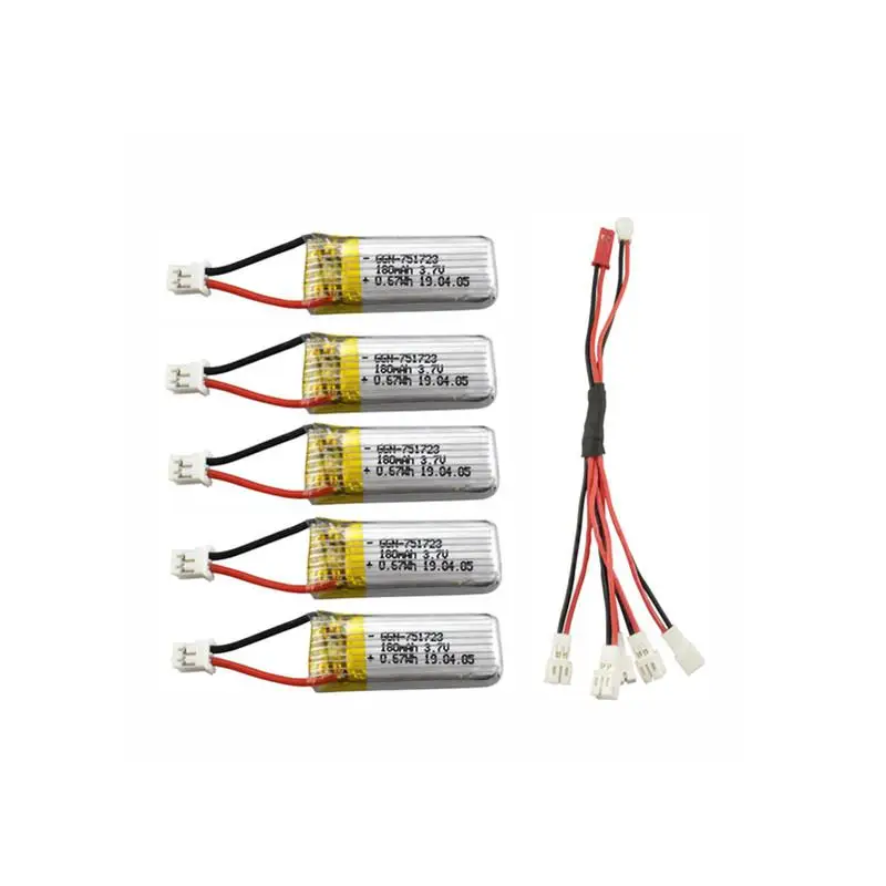 RCtown 5PCS 3.7V 180mah Lithium Battery with 1 to 5 Charging Conversion Line for A20 A20W Four-axis Drone Spare Parts
RCtown 5PCS 3.7V 180mah Lithium Battery with 1 to 5 Charging Conversion Line for A20 A20W Four-axis Drone Spare Parts