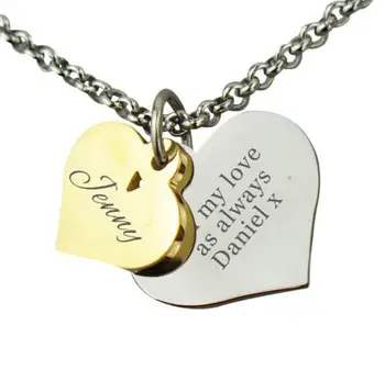 Double Heart Pendant Necklace High Quality Gold Plated Letter Long Necklaces Gift Jewelry for Women Custom Made Any Name YP3122
Double Heart Pendant Necklace High Quality Gold Plated Letter Long Necklaces Gift Jewelry for Women Custom Made Any Name YP3122