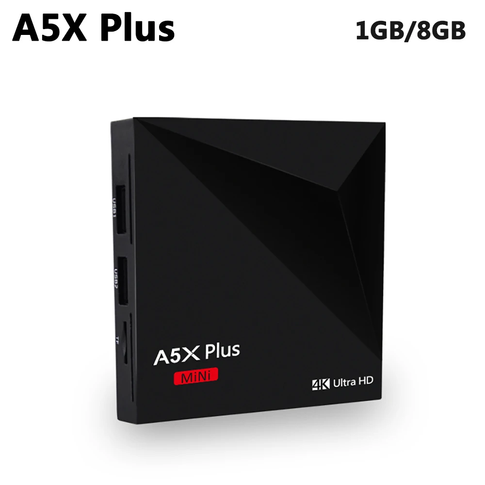 A5X Plus Smart TV Box Android 8.1 RK3328 Quad Core 1GB 8GB USB 3.0 Wifi VP9 H.265 HDR10 4K UHD Media Player PK X96 TX3 Mini H96
A5X Plus Smart TV Box Android 8.1 RK3328 Quad Core 1GB 8GB USB 3.0 Wifi VP9 H.265 HDR10 4K UHD Media Player PK X96 TX3 Mini H96