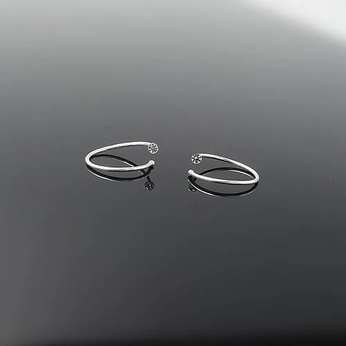 Новые серьги s925 серебряные маленькие круглые с двойным кольцом для ногтей|earrings