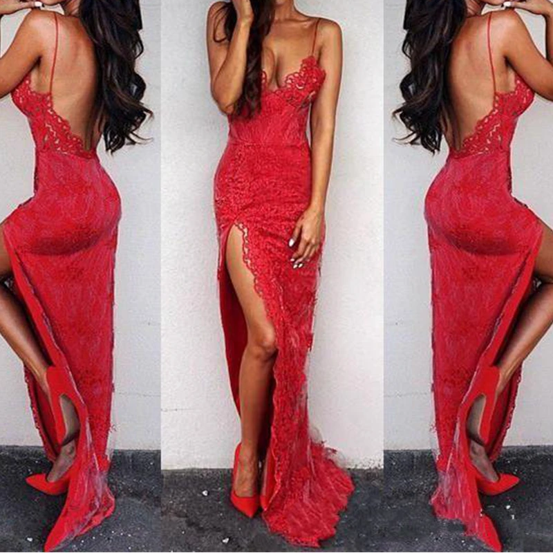 Sexy Red Lace 2021 Prom Dresses Mermaid Spaghetti Straps Sexy Backless Front Split Floor Length Evening Gowns Arabic
Sexy Red Lace 2021 Prom Dresses Mermaid Spaghetti Straps Sexy Backless Front Split Floor Length Evening Gowns Arabic