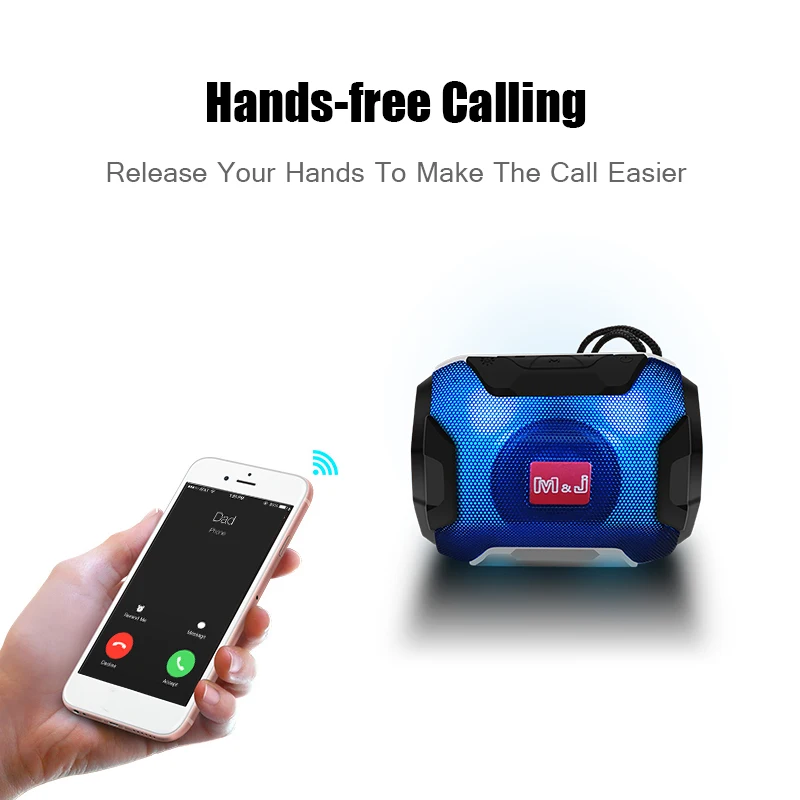 M&J Mini Wireless Bluetooth Speaker With LED TF Support USB Sub Woofer And Mp3 Stereo Audio Music Player 3 M&J Mini Wireless Bluetooth Speaker With LED TF Support USB Sub Woofer And Mp3 Stereo Audio Music Player 3