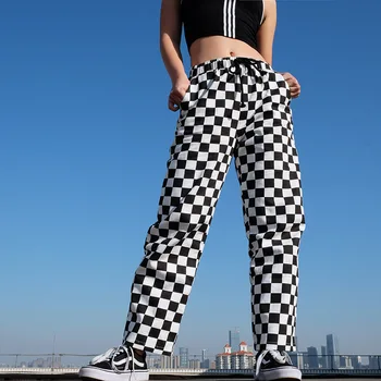 Fashion Plaid High Waist Pants Women Patchwork Checkboard Streetwear Sweatpants Elastic Loose Wide Leg Pants Trousers
Fashion Plaid High Waist Pants Women Patchwork Checkboard Streetwear Sweatpants Elastic Loose Wide Leg Pants Trousers
