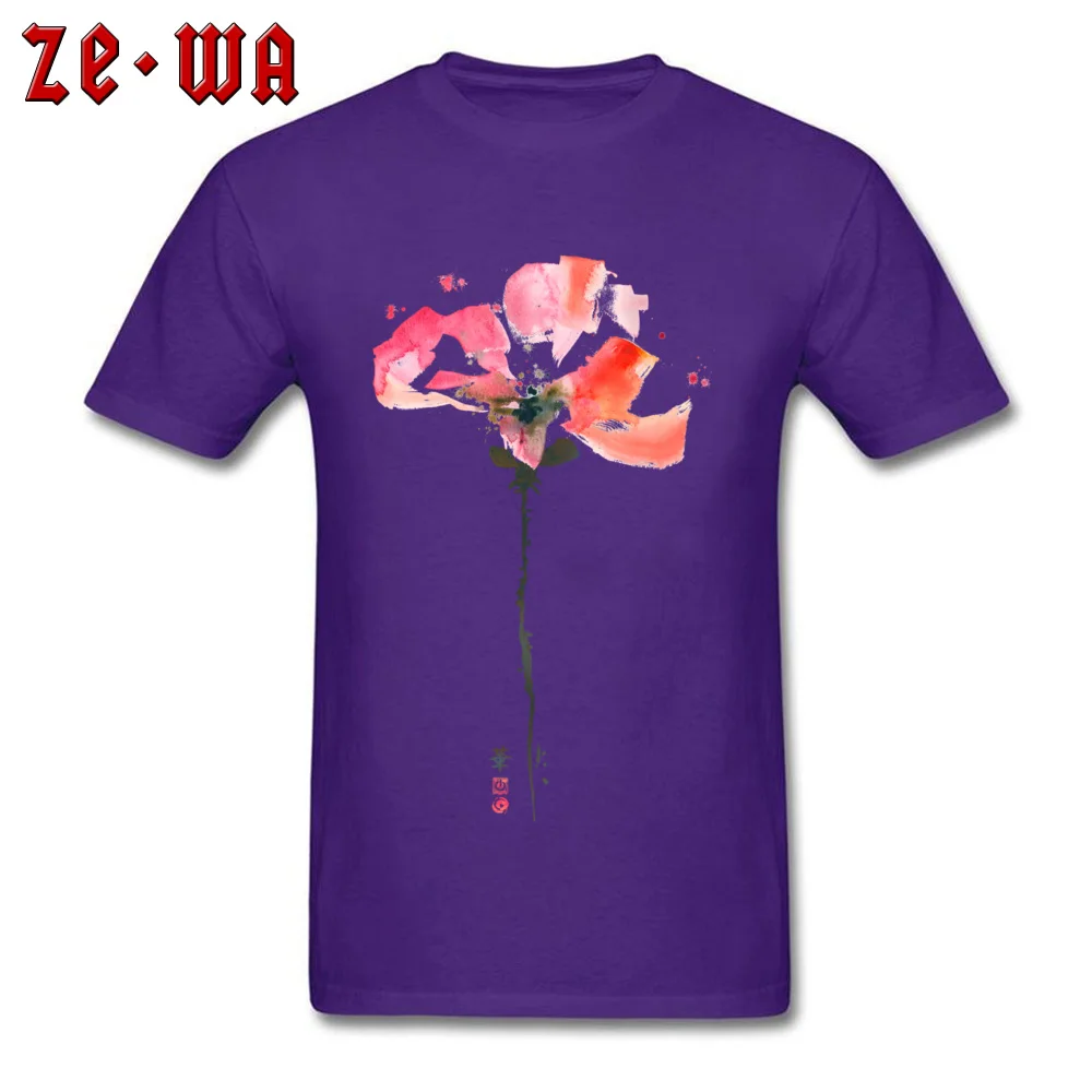 T Shirt Pretty Poppy Tops Tees VALENTINE DAY Hot Sale Design Short Sleeve Pure Cotton Round Collar Men Tshirts Design Pretty Poppy purple