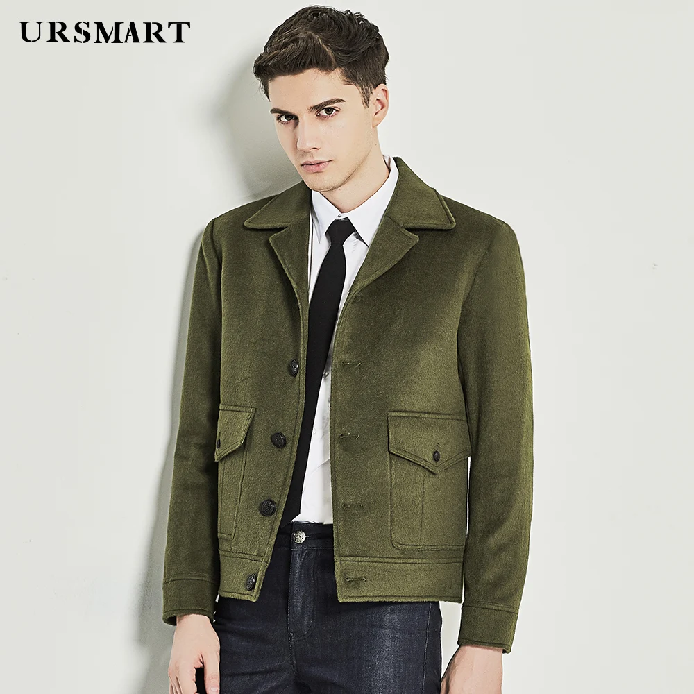 URSMART Pasted bag short wool coat men's coat military green young men's coat new slim short coat
URSMART Pasted bag short wool coat men's coat military green young men's coat new slim short coat