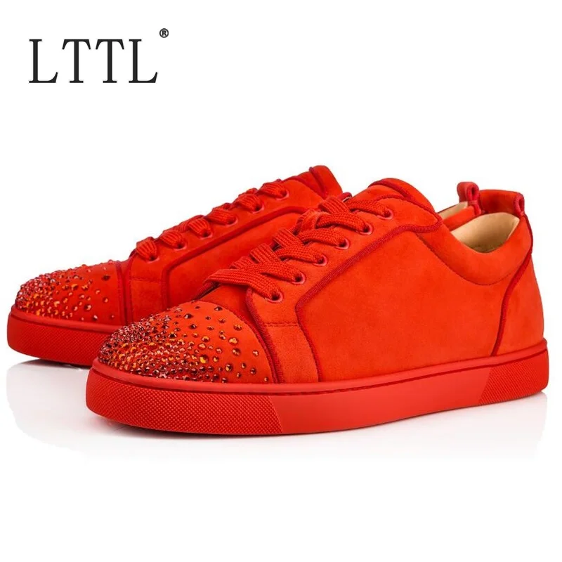 LTTL Red Men Suede Shoes Designer Brand Low-cut Lace-up Men Trainers High Quality Rhinestone Men Sneakers Casual Men's Flats
LTTL Red Men Suede Shoes Designer Brand Low-cut Lace-up Men Trainers High Quality Rhinestone Men Sneakers Casual Men's Flats
