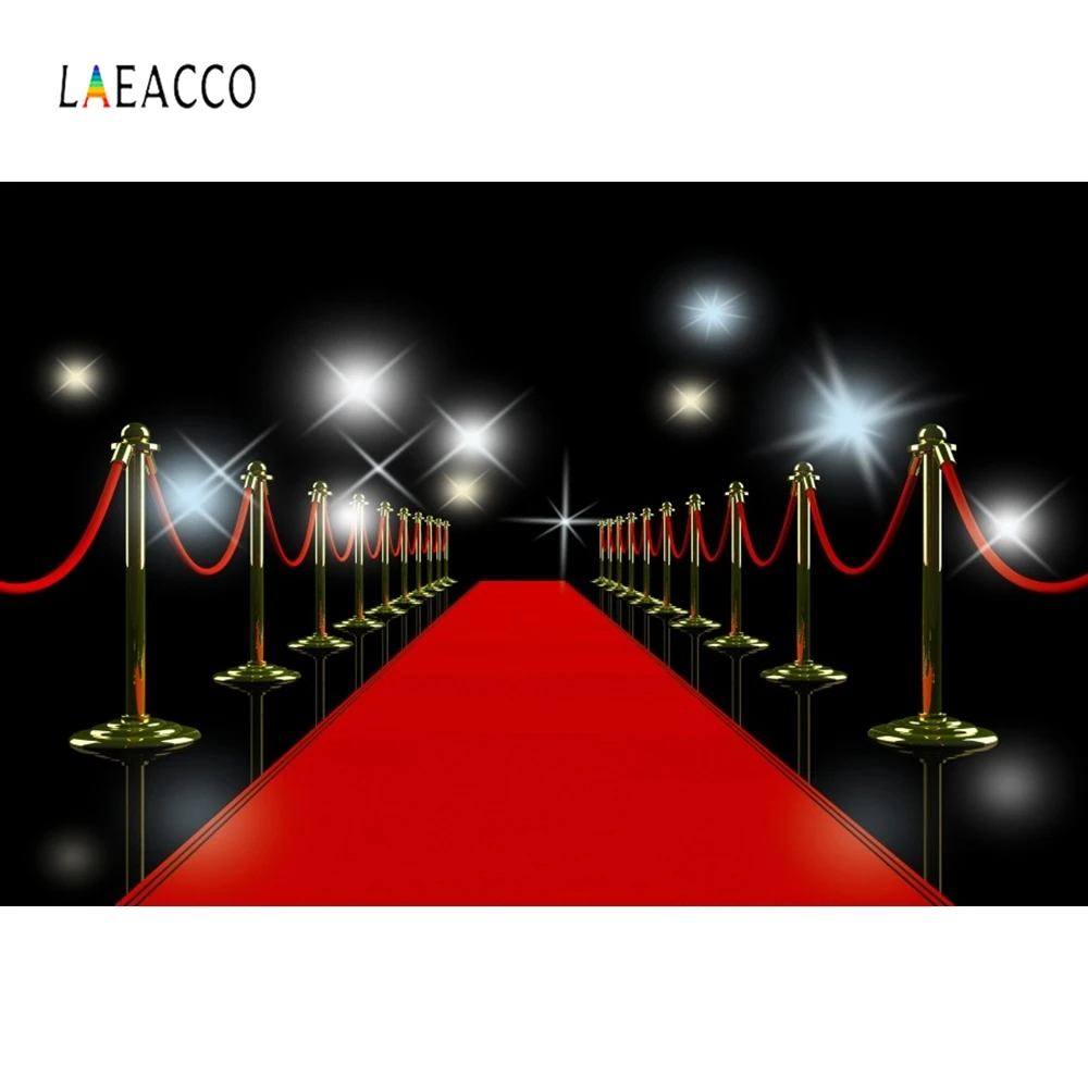 

Laeacco Red Carpet Backdrops Light Stage Portrait Photography Backgrounds Customized Photographic Backdrop For Photo Studio