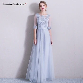 Vestido madrinha2020 new tulle applique half sleeve A Line silver bridesmaid dress long wedding party gowns
Vestido madrinha2020 new tulle applique half sleeve A Line silver bridesmaid dress long wedding party gowns