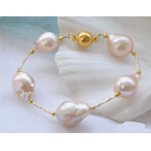 Charming Luck Pearl Jewellery,8'' 16mm pink Baroque Keshi Reborn Pearl gild 5star bracelet,magnet clasp
Charming Luck Pearl Jewellery,8'' 16mm pink Baroque Keshi Reborn Pearl gild 5star bracelet,magnet clasp