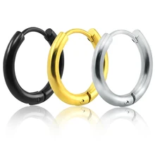 Małe Hoop fajne kolczyki kobiet koło kolczyki mężczyzn ze stali nierdzewnej okrągłe kolczyki biżuteria mężczyźni przekłuwanie uszu w stylu Vintage Bijoux biżuteria(China)
