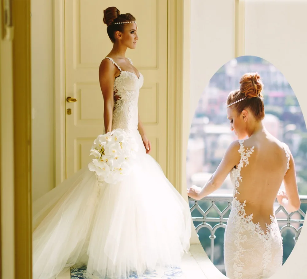 Romantic Sweetheart Beaded Sleeveless Spaghetti Straps See Through Back Lace Mermaid Wedding Dresses Vestido De Noiva 2014 MK-3
Romantic Sweetheart Beaded Sleeveless Spaghetti Straps See Through Back Lace Mermaid Wedding Dresses Vestido De Noiva 2014 MK-3
