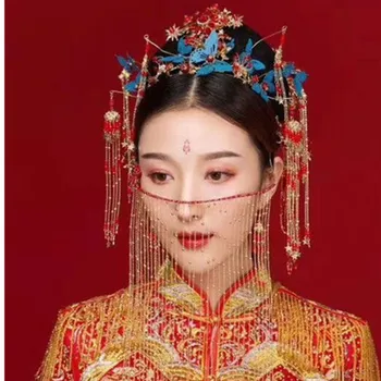 2018 Bride's Chinese blue butterfly Headdress Shake Phoenix Crown Ancient Headdress bride hair Accessories wholesale
2018 Bride's Chinese blue butterfly Headdress Shake Phoenix Crown Ancient Headdress bride hair Accessories wholesale