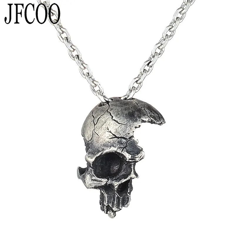 Retro Gothic style Broken Damaged Half Face Skull Pendant Necklace Silver Color Chain Men's Unique Punk Jewelry Dropshipping
Retro Gothic style Broken Damaged Half Face Skull Pendant Necklace Silver Color Chain Men's Unique Punk Jewelry Dropshipping