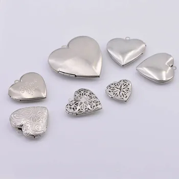 Stainless Steel Photo Locket Pendant Charms Filigree Heart Shape Metal Silver tone
Stainless Steel Photo Locket Pendant Charms Filigree Heart Shape Metal Silver tone