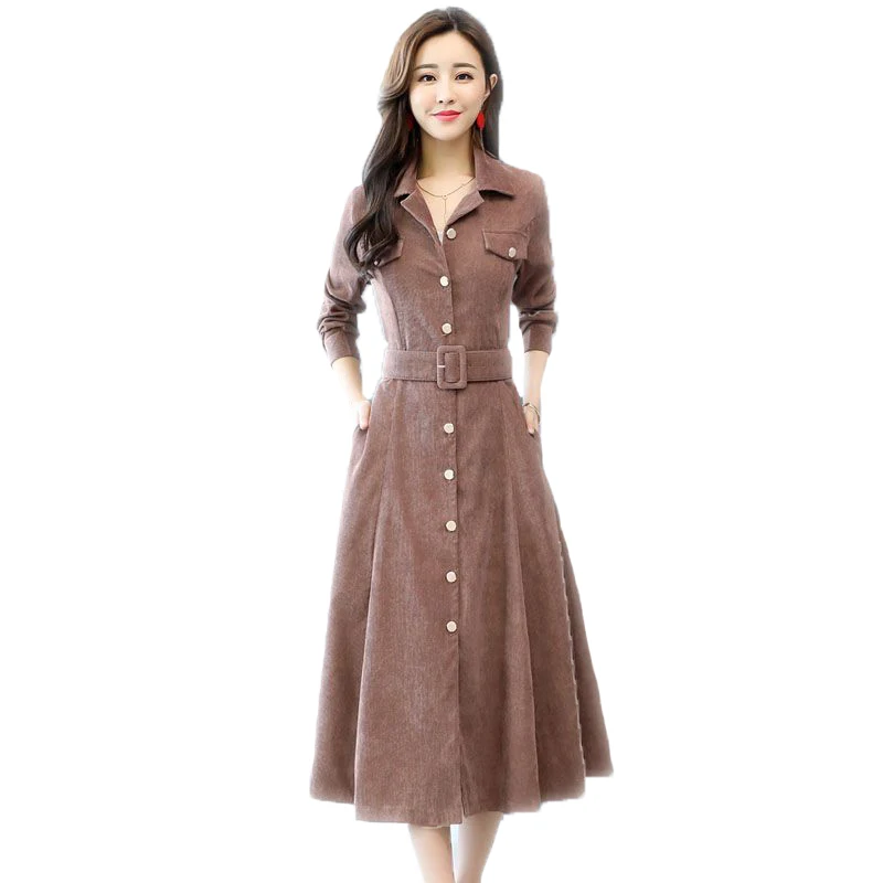 New Fashion Autumn Winter Long Sleeve Women 2018 Long Dress Female Corduroy Turn-down Collar Plus Size 3XL Warm Sashes Dress F18
New Fashion Autumn Winter Long Sleeve Women 2018 Long Dress Female Corduroy Turn-down Collar Plus Size 3XL Warm Sashes Dress F18