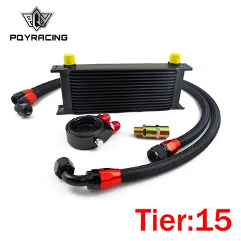 PQY - UNIVERSAL 15 ROWS OIL COOLER KIT +OIL FILTER SANDWICH ADAPTER BLACK + SS STAINLESS STEEL BRAIDED AN10 HOSE
PQY - UNIVERSAL 15 ROWS OIL COOLER KIT +OIL FILTER SANDWICH ADAPTER BLACK + SS STAINLESS STEEL BRAIDED AN10 HOSE
