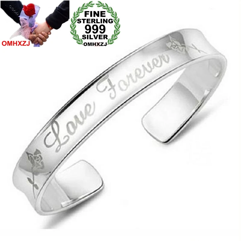 OMHXZJ Wholesale Fashion Sweet For Woman Child Gift Love Forever Rose Flower 999 Sterling Silver Bracelet Bangle Adjustable SZ69
OMHXZJ Wholesale Fashion Sweet For Woman Child Gift Love Forever Rose Flower 999 Sterling Silver Bracelet Bangle Adjustable SZ69
