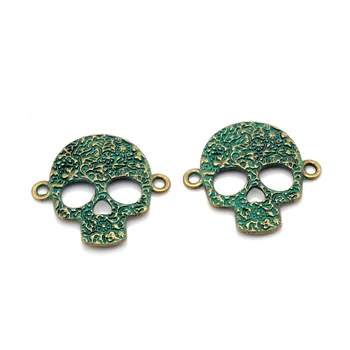 FERVENT 50pcs/lot 33x31mm Antique Green Bronze Skull Head Charms Pendants Connector For DIY Making PJ244
FERVENT 50pcs/lot 33x31mm Antique Green Bronze Skull Head Charms Pendants Connector For DIY Making PJ244