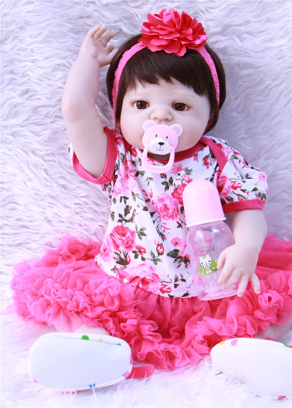 22inch Reborn babies full silicone dolls bebe alive rose pink bottle+pacifier handmade girl doll vivid educational toy bonecas
22inch Reborn babies full silicone dolls bebe alive rose pink bottle+pacifier handmade girl doll vivid educational toy bonecas