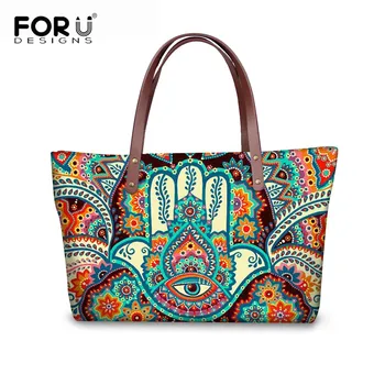 FORUDESIGNS Hamsa Fatima Hand Printing Women Handbags Designer Shoulder Bags Large Capacity Top-handle Clutch Sac a main femme
FORUDESIGNS Hamsa Fatima Hand Printing Women Handbags Designer Shoulder Bags Large Capacity Top-handle Clutch Sac a main femme