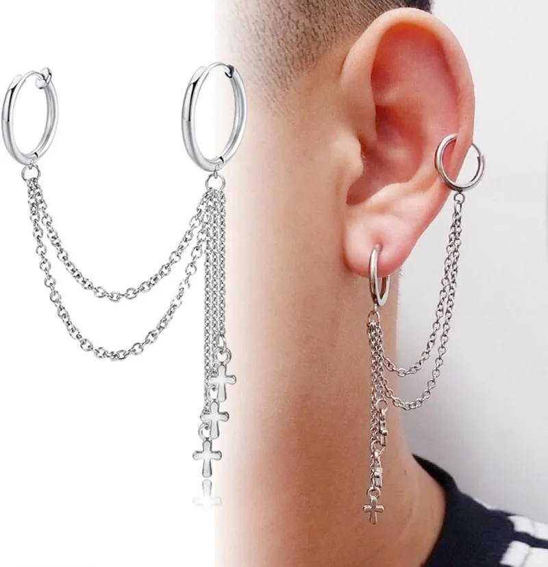 1PC Punk Men Earing Stainless Steel Earrings Long Chain Cross Zipper Clip on Earrings for Women Party Punk Jewelry Gift Brincos
1PC Punk Men Earing Stainless Steel Earrings Long Chain Cross Zipper Clip on Earrings for Women Party Punk Jewelry Gift Brincos