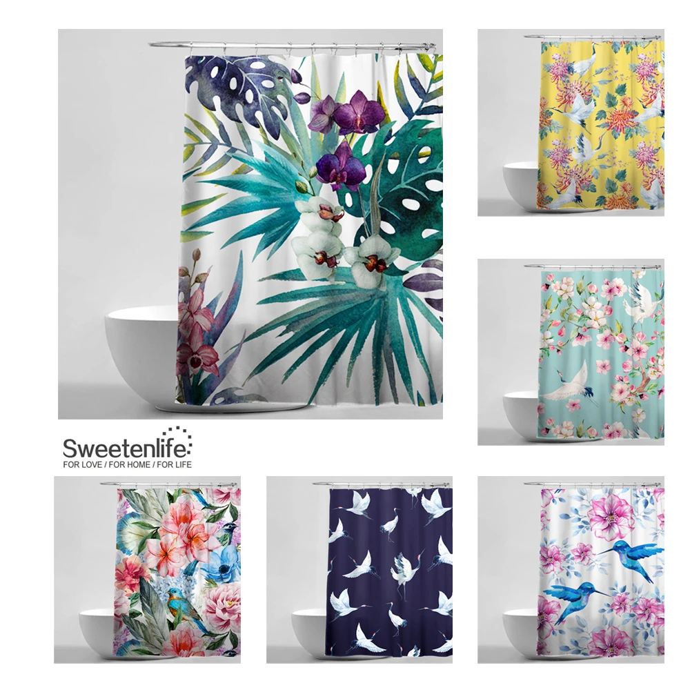 Sweetenlife 180x180cm Birds&Flowers Pattern Bath Curtain High Quality Shower Curtains Eco-Friendly Waterproof Curtain 12 Hooks
Sweetenlife 180x180cm Birds&Flowers Pattern Bath Curtain High Quality Shower Curtains Eco-Friendly Waterproof Curtain 12 Hooks