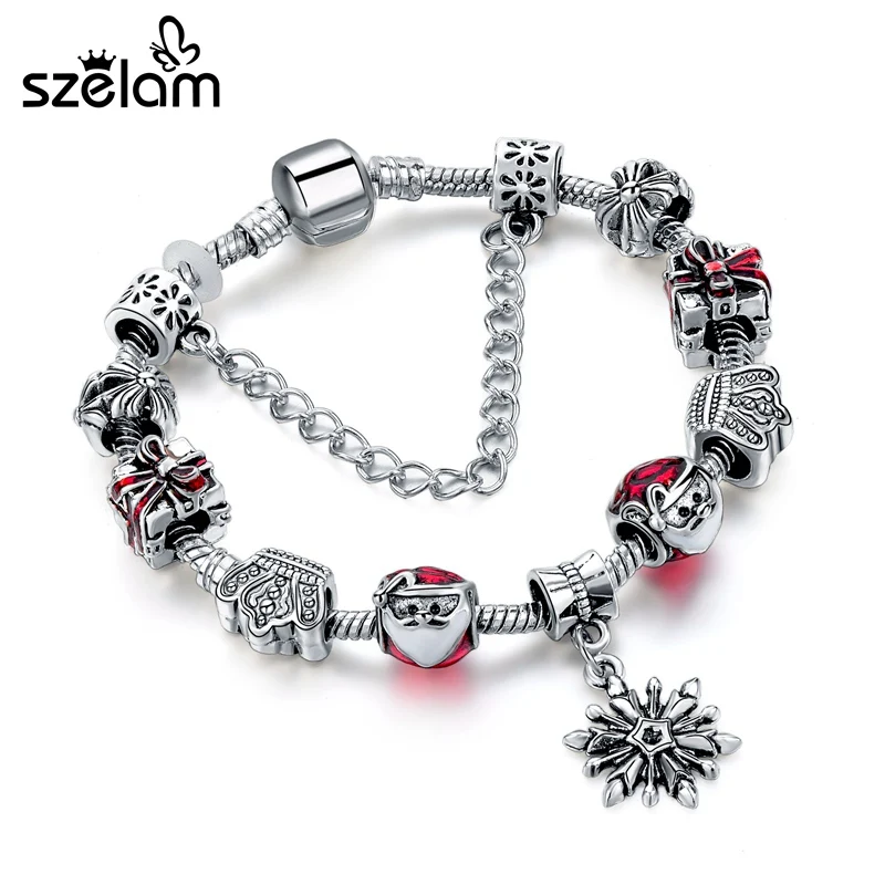 Szelam Chirstmas Gift Snowflake Charm Bracelets & Bangles DIY Crystal Beads Bracelets Women Jewelry Diy Pulseiras SBR160183
Szelam Chirstmas Gift Snowflake Charm Bracelets & Bangles DIY Crystal Beads Bracelets Women Jewelry Diy Pulseiras SBR160183