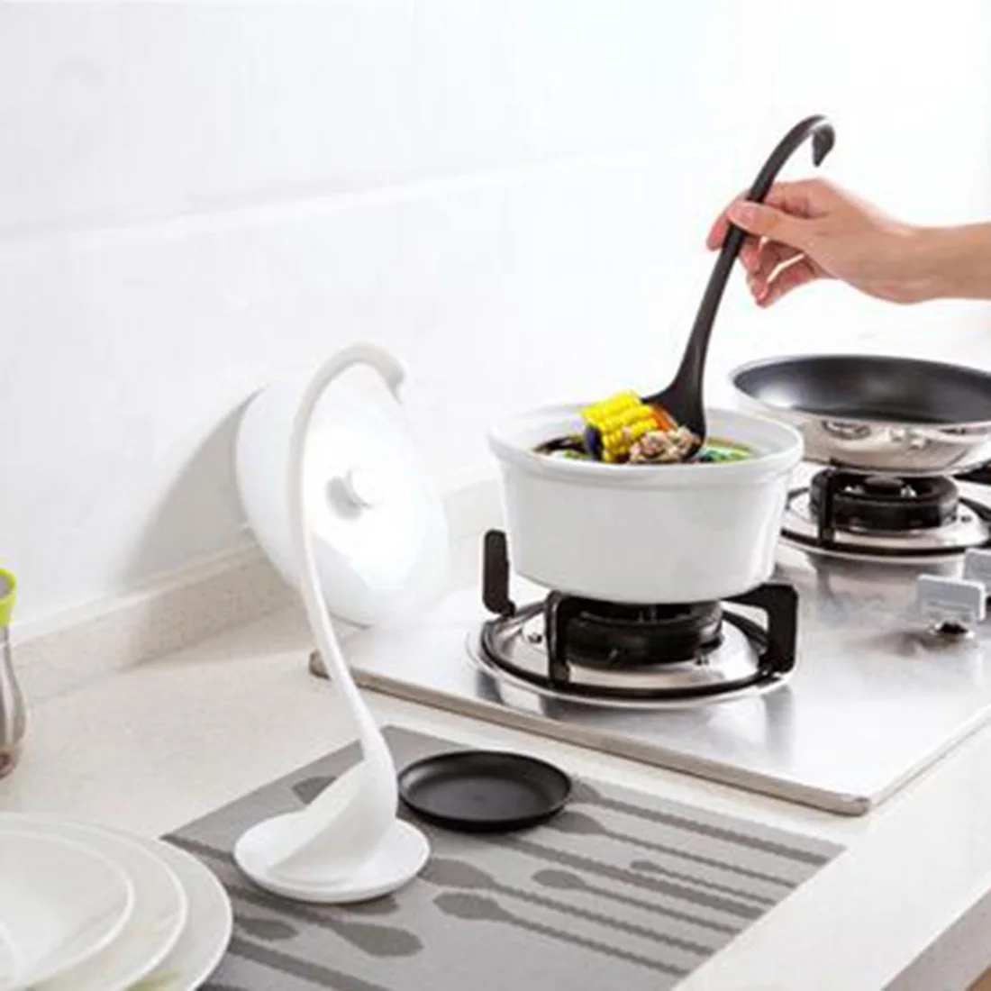 Swan Soup Scoop With Tray / Long Handle & Stand Stable Kitchen Cooking Accessories Innovation Kitchen Utensils Creative
Swan Soup Scoop With Tray / Long Handle & Stand Stable Kitchen Cooking Accessories Innovation Kitchen Utensils Creative
