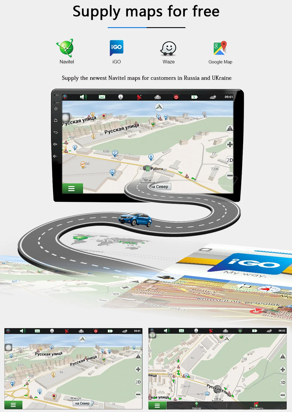 Best Funrover IPS+2.5D android9.0 car dvd gps multimedia player For Hyundai Santa Fe 2005-2012 radio vedio audio headunit Navigation 7