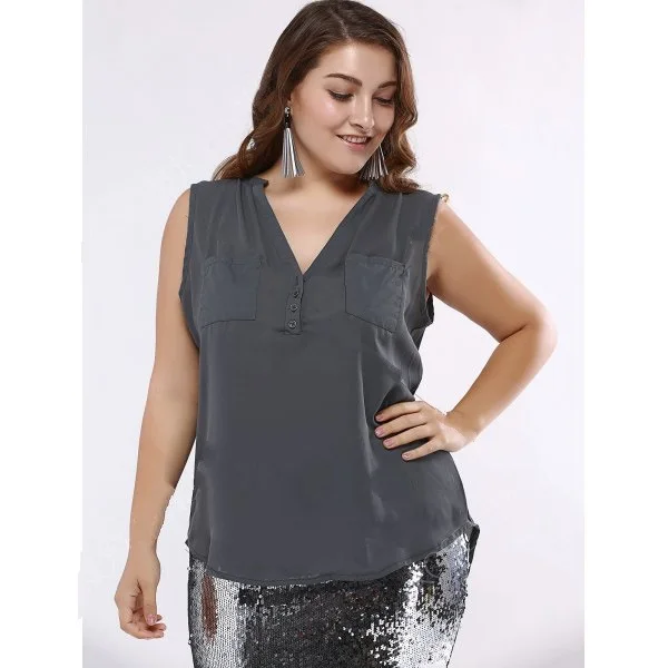 Big size women tops 2018 plus size women clothing gray fake button chiffon women tank top 5xl 6xl women camis summer cropped
Big size women tops 2018 plus size women clothing gray fake button chiffon women tank top 5xl 6xl women camis summer cropped