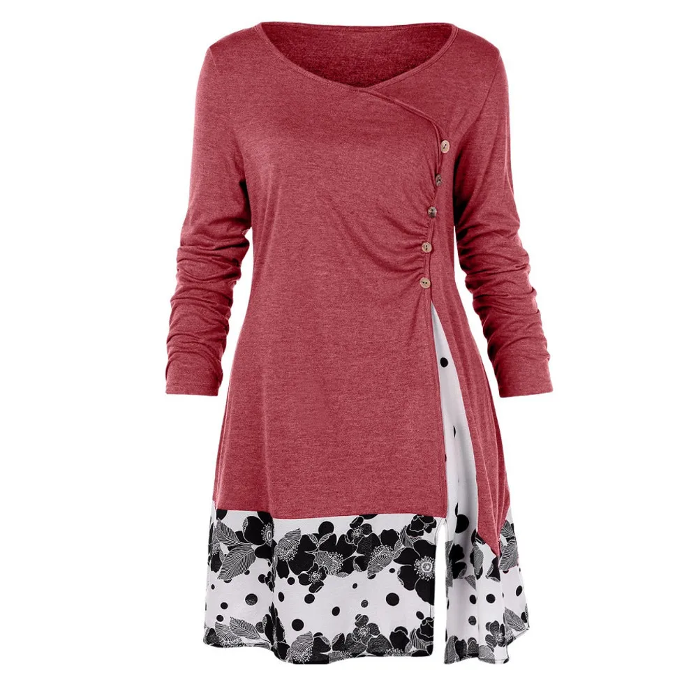 2018 Blouse Women Plus Size Button Blouses Femme Draped Floral Splicing Long Tunic Blouse Tops
2018 Blouse Women Plus Size Button Blouses Femme Draped Floral Splicing Long Tunic Blouse Tops