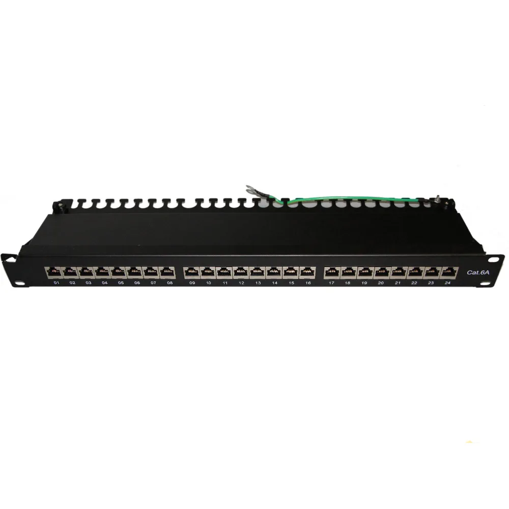 24 Ports FTP Cat 6A 10Gbps 500MHz shielded Network Patch Panel 1U Height Fluke Passed Rack Mounted
24 Ports FTP Cat 6A 10Gbps 500MHz shielded Network Patch Panel 1U Height Fluke Passed Rack Mounted