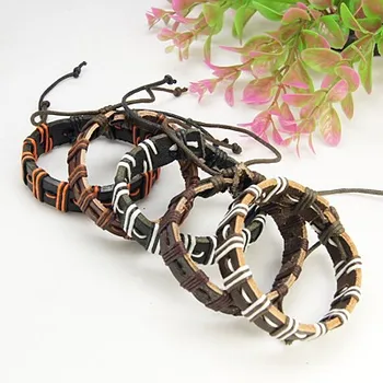 50 strands Mixed Color Fashion Leather Bracelets For Women with Wax Cord 51mm inner diameter
50 strands Mixed Color Fashion Leather Bracelets For Women with Wax Cord 51mm inner diameter