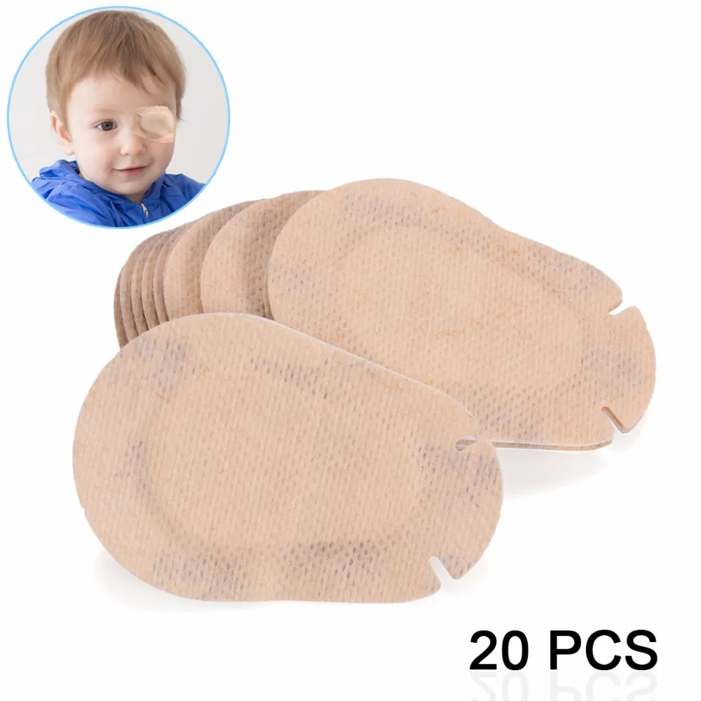 Orthoptic Eye Patches For Children With Amblyopia Posted Monocular Full Cover Training Amblyopia Correction Beige 20Pcspack