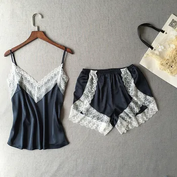 New brand sexy women's lace & satin patchwork pajamas sets summer sleeveless pijamas sets homewear beauty nightwear gift item
New brand sexy women's lace & satin patchwork pajamas sets summer sleeveless pijamas sets homewear beauty nightwear gift item