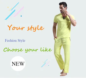 WJ Men Cotton Pajamas Set Sleepwear Bottoms Long Pant Casual Wear Short-Sleeved Shirt Leisure Suit (for a Suits)
WJ Men Cotton Pajamas Set Sleepwear Bottoms Long Pant Casual Wear Short-Sleeved Shirt Leisure Suit (for a Suits)