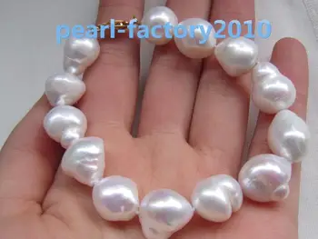 NATURAL 13-12MM SOUTH SEA GENUINE baroque WHITE PEARL BRACELET 14K GOLD CLASP 42%
NATURAL 13-12MM SOUTH SEA GENUINE baroque WHITE PEARL BRACELET 14K GOLD CLASP 42%