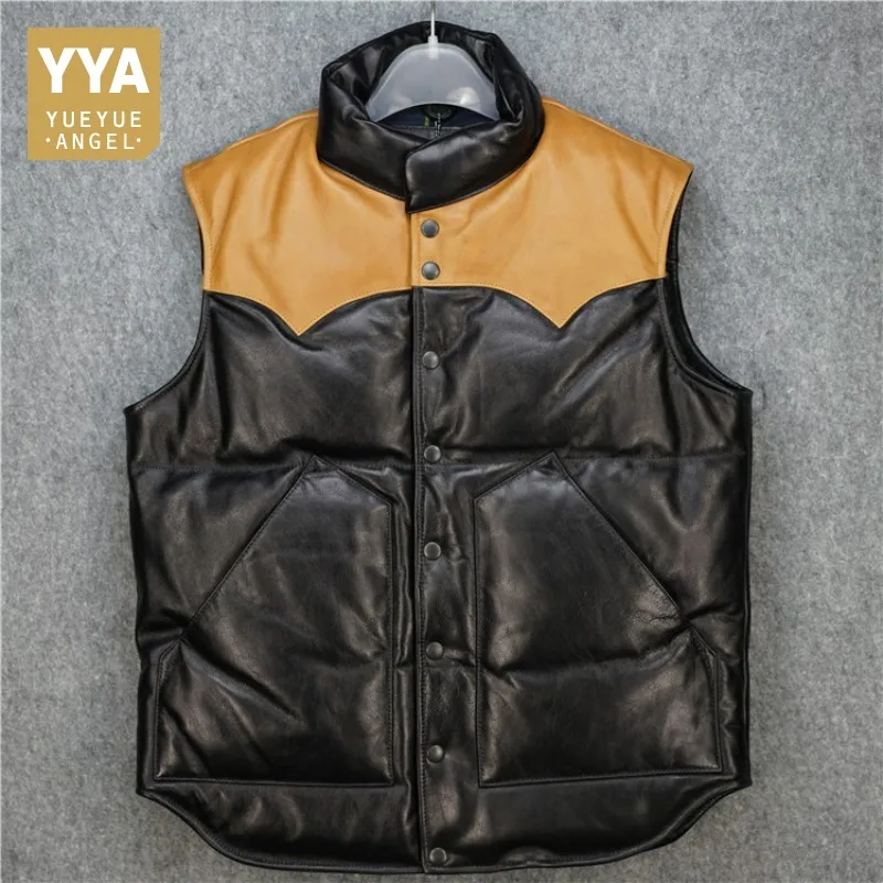 Winter Mens Snow Clothing Stand Collar Down Vest Man Real Leather Waistcoat Men Warm Single Breasted Sleeveless Jacket Male
Winter Mens Snow Clothing Stand Collar Down Vest Man Real Leather Waistcoat Men Warm Single Breasted Sleeveless Jacket Male