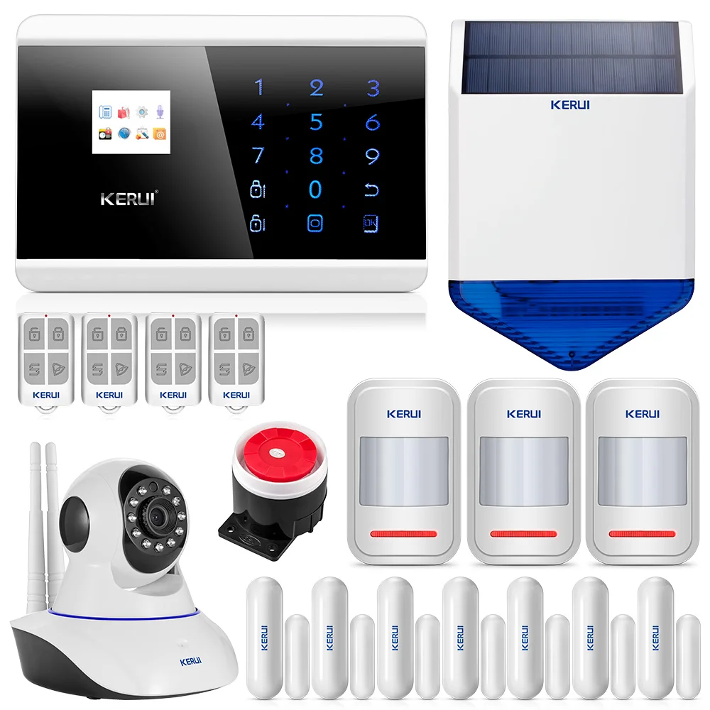 

KERUI 433Mhz Wireless GSM PSTN Alarm Systems Security Home Android IOS APP remote control 850/900/1800/1900mhz